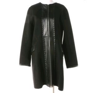 ✨Anne Fontaine Leather & Wool Coat .✨